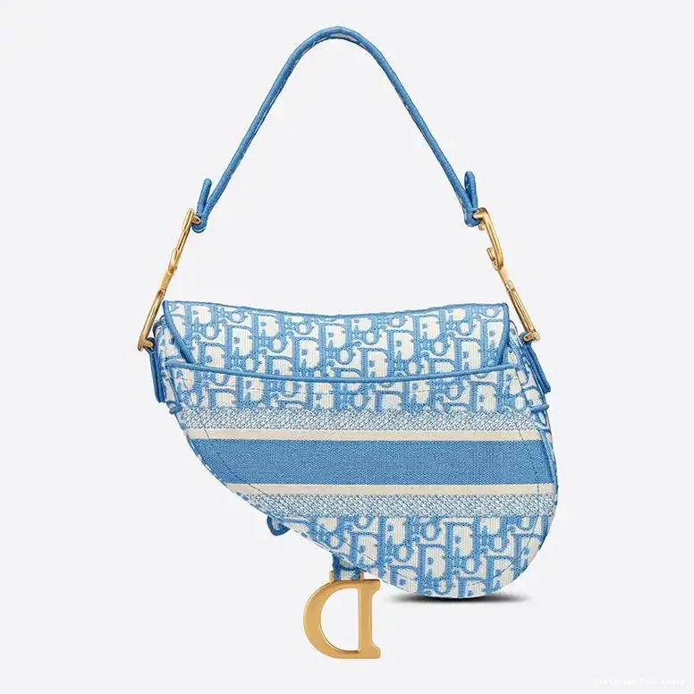 Cheap Motif Saddle Oblique Dior Christian Bag Blue Canvas Light 0512 Luxury